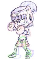 2016 alternate_outfit artist:jumpjump boxing boxing_gloves character:lynn_loud sketch solo sportswear tongue_out // 750x1050 // 598KB