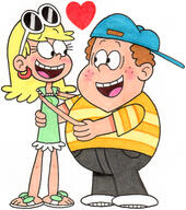 arm_around_back artist:nintendomaximus character:chaz character:leni_loud chazeni hand_holding heart looking_at_another open_mouth smiling // 404x456 // 247KB