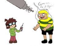 2016 artist:jdf character:lisa_loud character:pugsley_addams coloring crossover dialogue text the_addams_family // 631x490 // 113KB