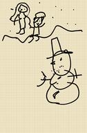 2016 artist_request character:bratty_kid character:carol_pingrey sketch snow snowman // 1050x1602 // 365KB