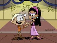 2019 alternate_outfit artist:smvartist character:jackie character:lincoln_loud dancing dress hand_holding interracial jackiecoln looking_at_another smiling tagme // 1920x1472 // 2.9MB