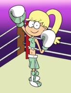 alternate_hairstyle boots boxing boxing_gloves boxing_ring character:leni_loud shorts trunks // 1468x1900 // 888KB