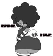 2022 afro artist:juicyunknown big_ass character:lucy_loud dark-skinned_female raceswap skull sleeves solo tagme // 2174x2314 // 453KB