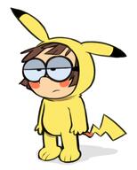 2016 alternate_outfit artist:dipper blushing character:lisa_loud coloring cosplay costume half-closed_eyes onesie pikachu pokemon shadow silhouette solo // 320x400 // 52KB