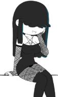 character:lucy_loud dress fishnets hand_on_cheek sitting solo // 484x814 // 195KB