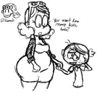 2016 artist:getinmydamnbox background_character belly character:lincoln_loud character:thicc_qt dialogue hand_holding size_difference sketch text thiccoln // 650x625 // 164KB