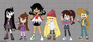 alternate_outfit artist:marcustine background_character character:cookie_qt character:girl_jordan character:haiku character:sid_chang character:stella_zhau character:sweater_qt looking_at_viewer pantyhose smiling // 4096x1883 // 577KB