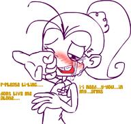 2017 artist:lueduartv blushing character:luan_loud crying dialogue looking_at_viewer one_eye_closed solo tears text // 789x743 // 92KB