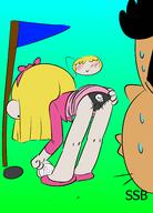 artist:ssb bending_over blushing character:bobby_santiago character:lucy_loud colorist:misha golf panties pigslut sweat underwear // 2466x3425 // 988KB