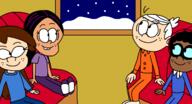 2020 artist:tanasweet123 character:clyde_mcbride character:lincoln_loud character:ronnie_anne_santiago character:sid_chang group pajamas parody sleepwear The_Polar_Express // 1200x648 // 289KB