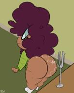2020 afro artist:regacen ass ass_clap big_ass bottomless character:lisa_loud dark-skinned_female glasses raceswap rear_view smiling solo tagme thick_thighs tuning_fork // 1230x1548 // 894KB