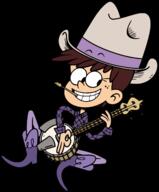 2016 alternate_outfit banjo boots character:luna_loud hat holding_object instrument sitting smiling solo transparent_background vector_art // 1280x1545 // 452KB
