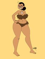 amazonian artist:chillguydraws au:thicc_verse bare_breasts barefoot big_breasts character:maria_santiago commission older_woman solo thick_thighs wide_hips // 2550x3300 // 419KB