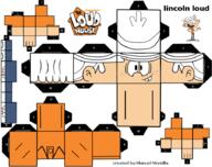2016 artist:sybergamer16 character:lincoln_loud logo papercraft solo text // 900x712 // 229KB