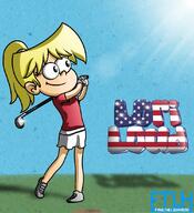 alternate_outfit artist:fanstheloudhouse character:lori_loud golf_club holding_object looking_to_the_side smiling solo // 1000x1100 // 152KB