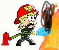 2016 alternate_outfit artist_request character:lana_loud fire firefighter hose solo // 1150x974 // 151KB