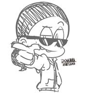 2017 artist:donchibi character:ronnie_anne_santiago half-closed_eyes hand_gesture hand_in_pocket pointing raised_eyebrow solo sunglasses // 669x697 // 174KB