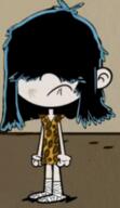 alternate_hairstyle alternate_outfit caveman character:lucy_loud frowning messy_hair solo // 194x336 // 78KB