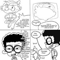2016 artist:cyndiquill200 character:clyde_mcbride character:lincoln_loud clincoln comic dialogue text yaoi // 1000x1000 // 429KB