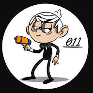 2015 alternate_outfit artist:tawna_duncan character:lincoln_loud cosplay half-closed_eyes james_bond looking_to_the_side parody solo // 1100x1100 // 131KB