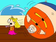 artist:tanasweet123 belly boat character:lincoln_loud character:lola_loud fat life_jacket rolling weight_gain // 2048x1536 // 314KB