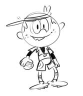2016 alternate_outfit artist:dipper ball baseball character:lincoln_loud holding_object looking_at_viewer smiling solo // 431x499 // 70KB