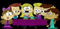 2018 artist:terrance4eves character:alfred character:francis character:lindsay_sweetwater character:lola_loud character:roxanne character:winston cup looking_at_viewer smiling table tagme tea_party transparent_background // 1024x495 // 364KB