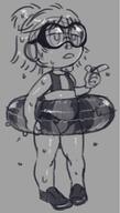 artist:mush bikini character:lisa_loud goggles inner_tube nipple_outline sketch solo source_request swimsuit wet wet_hair // 751x1319 // 113KB