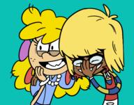 2016 alternate_hairstyle alternate_outfit arm_around_shoulders artist_request character:clyde_mcbride character:lincoln_loud crossdressing eyes_closed facepalm hand_on_chin hand_on_face hand_on_shoulder laughing meme parody reaction_image redraw simple_background smiling wig // 449x354 // 80KB