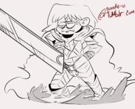 2017 armor artist:noodle-lu berserk character:lori_loud holding_weapon parody solo sword // 1280x1030 // 469KB