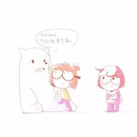 2016 artist:sara4004 character:chloe_park character:lisa_loud crossover dialogue hands_clasped korean looking_at_another sitting smiling we_bare_bears westaboo_art // 1000x1000 // 52KB