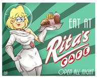 2021 alternate_outfit artist:masterohyeah character:rita_loud fallout food holding_food parody solo space_suit text // 2475x1980 // 2.0MB