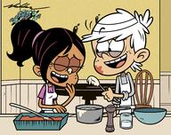 2023 aged_up apron artist:kyloroud95 character:lincoln_loud character:ronnie_anne_santiago laughing ronniecoln // 2400x1900 // 967KB