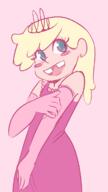 2016 artist:rainbowsprinkles blushing character:lola_loud holding_arm looking_to_the_side open_mouth smiling solo // 414x736 // 119KB