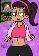 2020 artist:whimfu1 background_character character:jogger_qt cropped half-closed_eyes open_mouth solo sweat wide_hips // 687x1000 // 787KB
