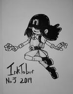 2019 artist:jumpjump character:lucy_loud character:nina_cortex cosplay crash_bandicoot inktober_2019 jumping looking_to_the_side parody smiling solo // 792x1024 // 86KB