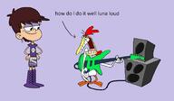 character:chicken_(cow_and_chicken) character:luna_loud cow_and_chicken crossover guitar // 2012x1176 // 277KB