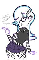 2021 aged_up artist:funnyman98 character:lucy_loud looking_at_viewer pointing pose raised_eyebrow solo // 1264x1920 // 161KB