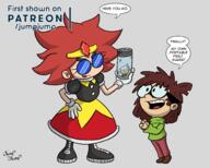 2018 artist:jumpjump au:pocket_louds character:lincoln_loud character:lisa_loud crossover dialogue holding_object sonic_the_hedgehog // 2000x1600 // 530KB