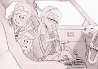 2019 aged_up artist:anon334 car character:lana_loud character:lily_loud character:lola_loud seatbelt smile // 1300x918 // 780KB