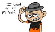 alternate_outfit artist_request character:lincoln_loud dialogue fedora smiling solo // 952x558 // 37KB