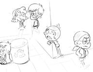 2016 artist:dipper background_character character:chandler_mccann character:cookie_qt character:cristina character:lincoln_loud character:ronnie_anne_santiago cristinandler group school sketch // 1178x909 // 299KB