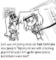 artist:duskull character:leni_loud character:lori_loud frowning looking_at_another piano smiling source_request text // 306x324 // 22KB