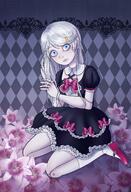 alternate_outfit artist:madelinediex character:linka_loud doll doll_joints fanfiction:muñeca_humana flower gothic_lolita looking_at_viewer monster_girl on_knees // 1500x2200 // 509KB