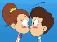 2020 artist:eagc7 character:benny_stein character:luan_loud kiss kissing looking_at_another luanny lubenny // 3361x2473 // 745KB