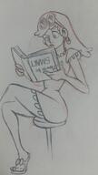 2016 book character:leni_loud holding_object legs_crossed reading sitting sketch solo stool text // 451x802 // 221KB