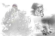 artist:patanu102 bed character:harriet character:lupa_loud character:lyra_loud cross dialogue ghost holding_object original_character pencil sin_kids // 1542x1010 // 849KB