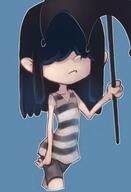 2017 artist:conoghi character:lucy_loud holding_object solo swimsuit umbrella westaboo_art // 410x600 // 30KB