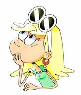 character:leni_loud hand_on_face leaning looking_up smiling solo // 1744x2048 // 196KB