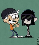 artist:examdeo character:lincoln_loud character:lucy_loud nickelodeon_all_star_brawl parody redraw smiling sunglasses tagme thumbs_up // 1080x1246 // 203KB